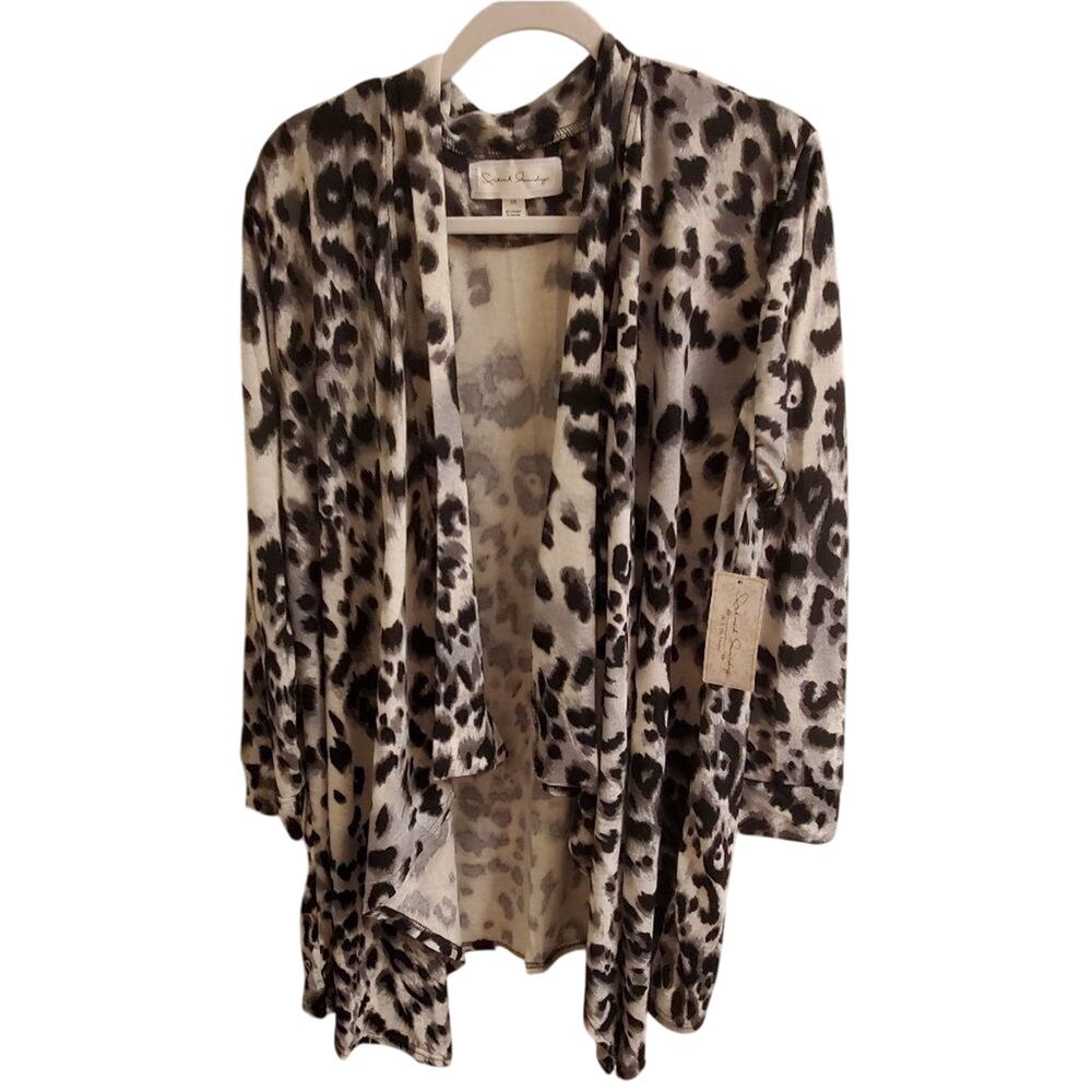 French‎ connection super soft flowing hem ocelot jacket plus size 2X NEW!!!!